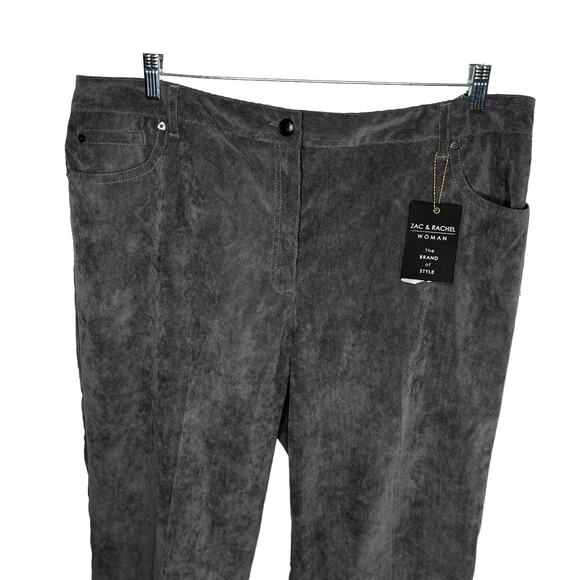 Zac & Rachel Woman Corduroy Pants 20W Silver Fox Short Length New - Picture 12 of 14